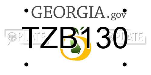 TZB130 Georgia License Plate