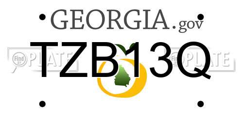 TZB13Q Georgia License Plate