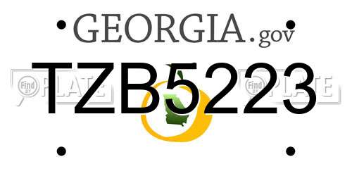 TZB5223 Georgia License Plate