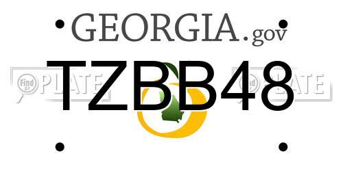 TZBB48 Georgia License Plate