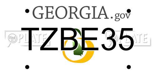 TZBE35 Georgia License Plate