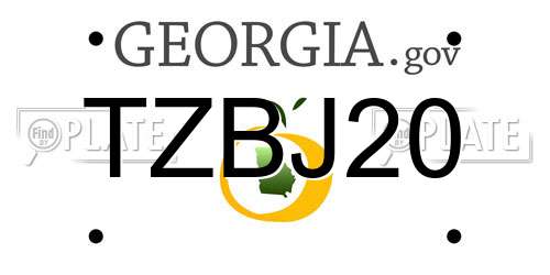 TZBJ20 Georgia License Plate