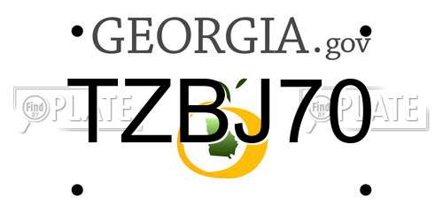TZBJ70 Georgia License Plate