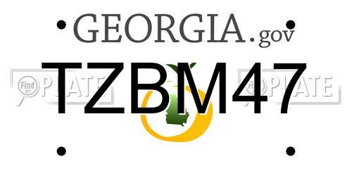 TZBM47 Georgia License Plate