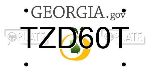 TZD60T Georgia License Plate