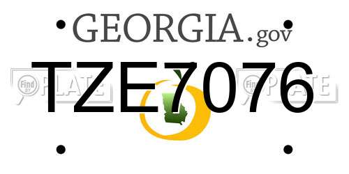 TZE7076 Georgia License Plate