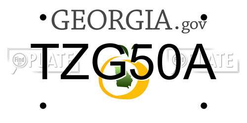 TZG50A Georgia License Plate