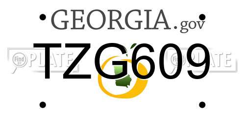 TZG609 Georgia License Plate