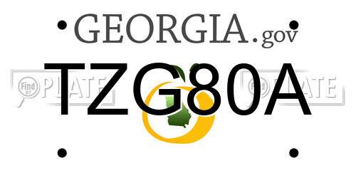 TZG80A Georgia License Plate
