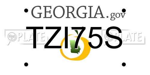 TZI75S Georgia License Plate