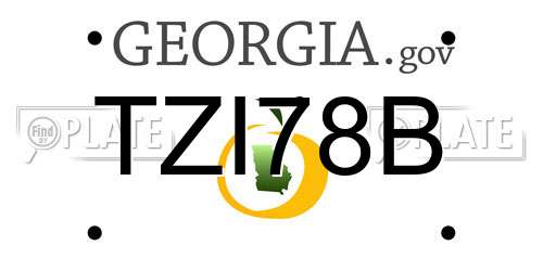 TZI78B Georgia License Plate
