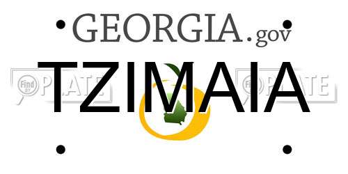 TZIMAIA Georgia License Plate