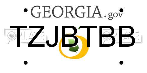 TZJBTBB Georgia License Plate