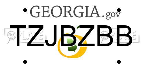 TZJBZBB Georgia License Plate