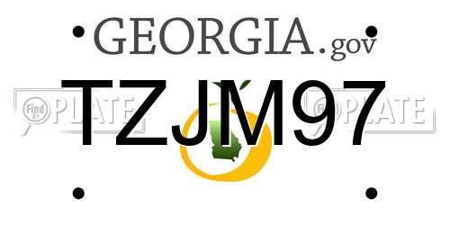 TZJM97 Georgia License Plate
