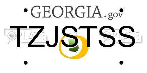 TZJSTSS Georgia License Plate