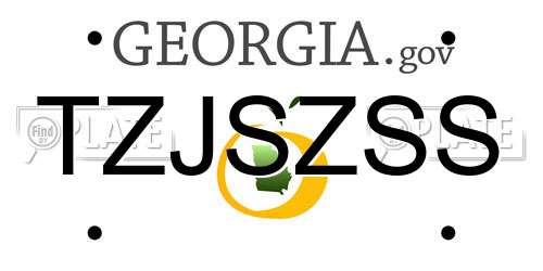 TZJSZSS Georgia License Plate