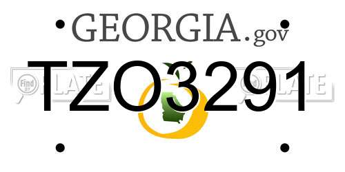 TZO3291 Georgia License Plate