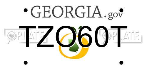 TZO60T Georgia License Plate
