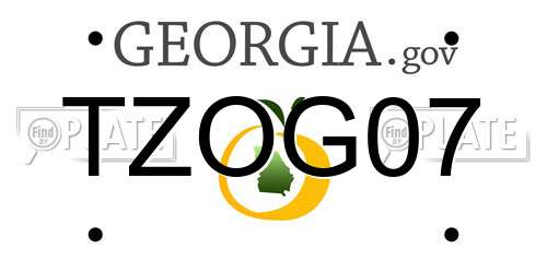 TZOG07 Georgia License Plate
