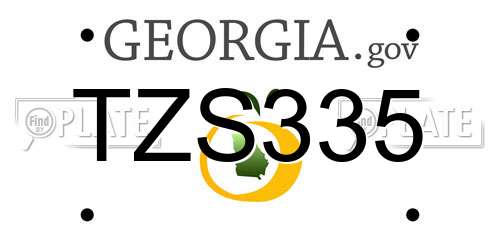 TZS335 Georgia License Plate