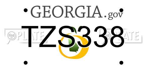 TZS338 Georgia License Plate