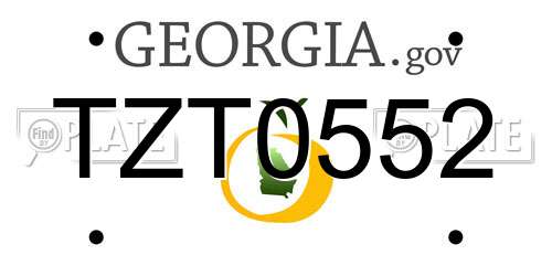 TZT0552 Georgia License Plate