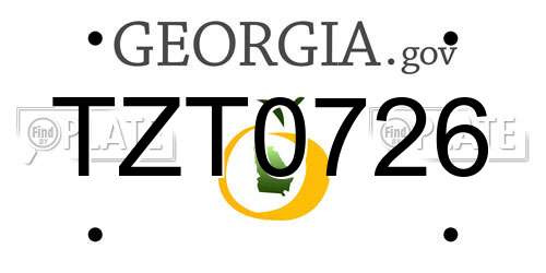 TZT0726 Georgia License Plate