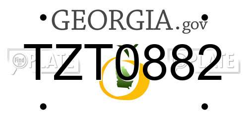 TZT0882 Georgia License Plate