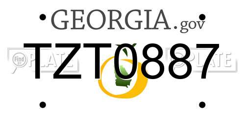 TZT0887 Georgia License Plate