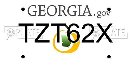 TZT62X Georgia License Plate