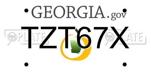TZT67X Georgia License Plate
