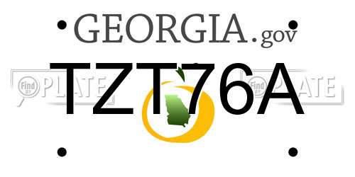 TZT76A Georgia License Plate