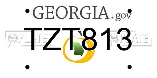 TZT813 Georgia License Plate