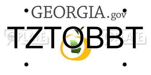 TZTOBBT Georgia License Plate