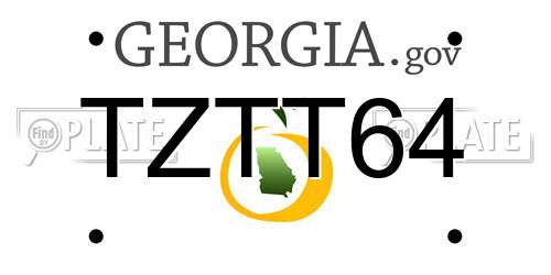 TZTT64 Georgia License Plate