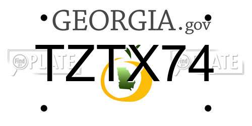 TZTX74 Georgia License Plate