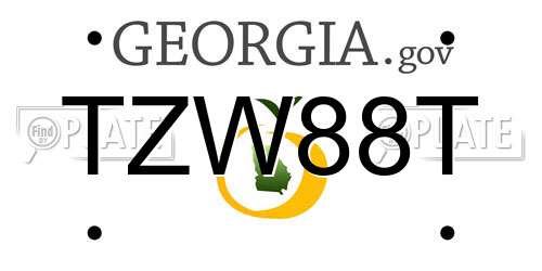 TZW88T Georgia License Plate