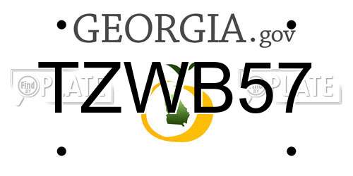 TZWB57 Georgia License Plate