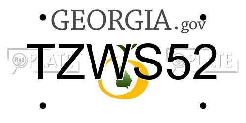 TZWS52 Georgia License Plate