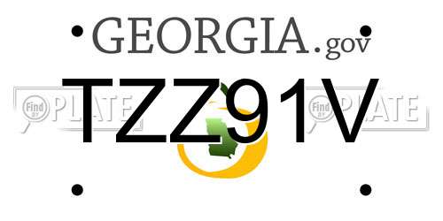 TZZ91V Georgia License Plate