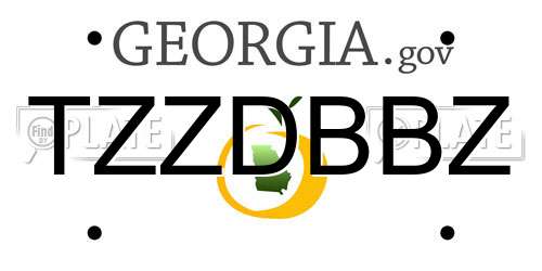 TZZDBBZ Georgia License Plate