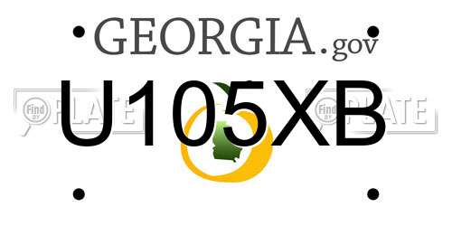 U105XB Georgia License Plate