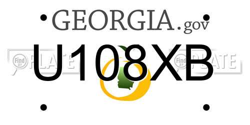 U108XB Georgia License Plate