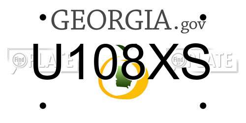 U108XS Georgia License Plate