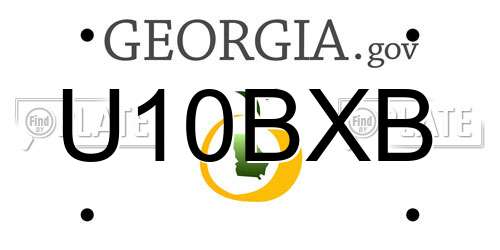 U10BXB Georgia License Plate