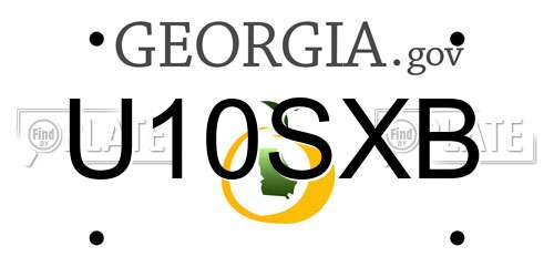 U10SXB Georgia License Plate