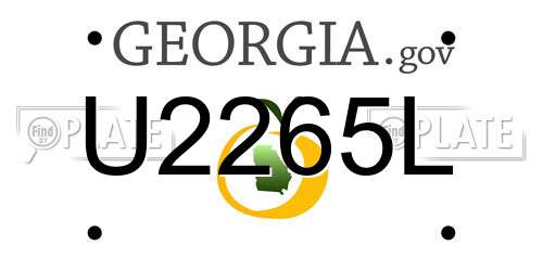 U2265L Georgia License Plate