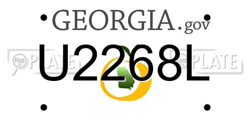 U2268L Georgia License Plate