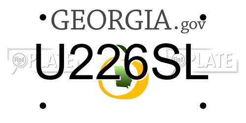 U226SL Georgia License Plate